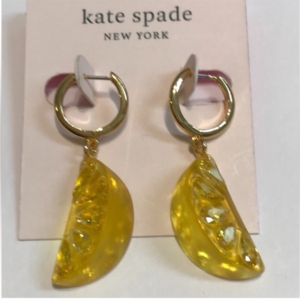 Kate Spade lemon slice Dainty Hoop Earrings - Picture 7 of 7